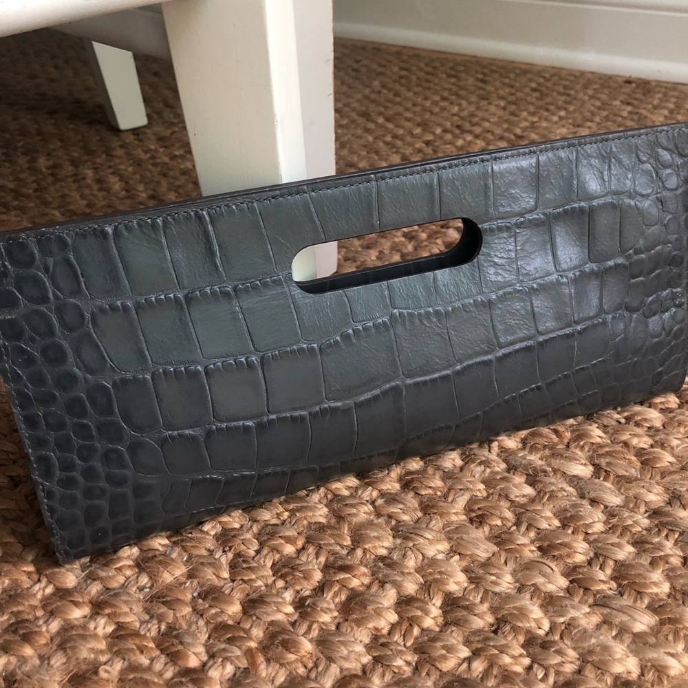 New: Michael Kors Tilda Clutch w Optional Strap. Moc Croc Embossed Leather. - Picture 5 of 14